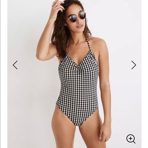 Madewell One-Piece Swimsuit in Gingham Check